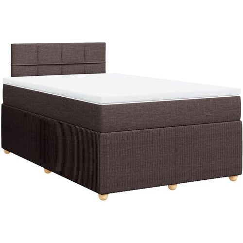 VidaXL Krevet box spring s madracem tamnosmeđi 120 x 190 cm od tkanine Slike