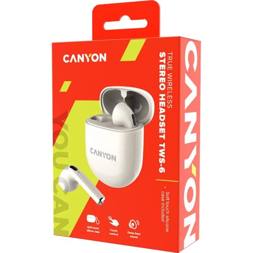  SLUŠALICE CANYON TWS-6, Bluetooth headset, with microphone, BT V5.3 JL 6976D4, Frequence Response:20Hz-20kHz, battery EarBud 30mAh*2+Charging Case 400mAh, type-C cable length 0.24m, Size: 64*48*26mm, 0.040kg, Black CNS-TWS6B TWS-6 Cijene