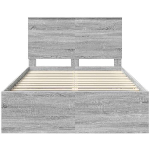  Okvir za krevet s uzglavljem Siva Sonoma 120 x 200 cm Slike