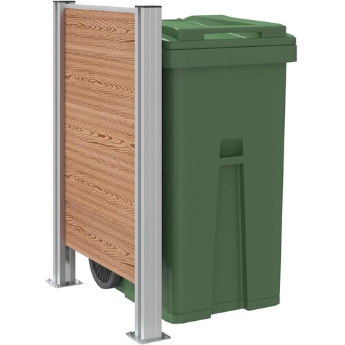  Ograda za kante za smeće Smeđa 85 x 12 x 115 cm Aluminij i WPC Slike