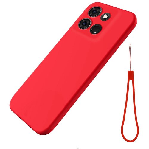 INORCO Za Infinix Smart 7 4G hrbtni pokrovček telefona proti padcem iz tekočega silikona, mehka podloga za telefon s trakom, (22034756) Slike