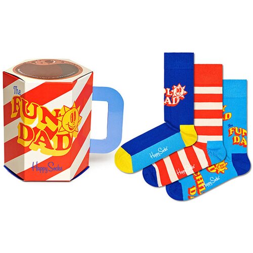 Happy Socks Poklon set Uniseks čarape Father of the year, 3 para, &amp;Scaron;arene Slike