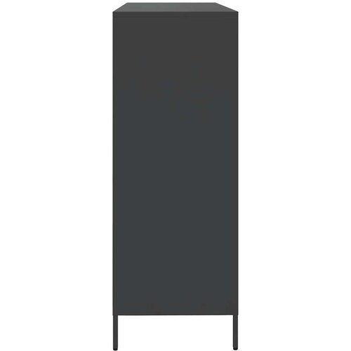  Komoda crna 135x39x103,5 cm hladno valjani čelik Slike