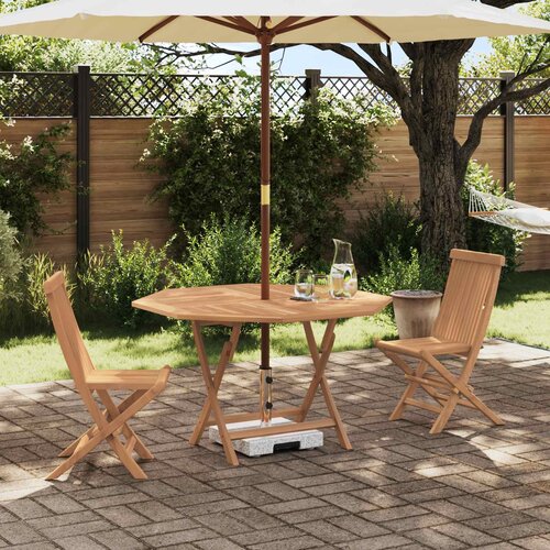 Bistro set za vrt 3 pcs Smeđa Masivno tikovno drvo Slike