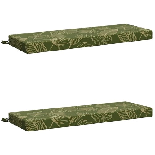  Jastučići za klupe - 2 dijela SOEST 2 kom. 100% poliester - Dezen s listom 120 x 40 x 8 cm Poliester Slike