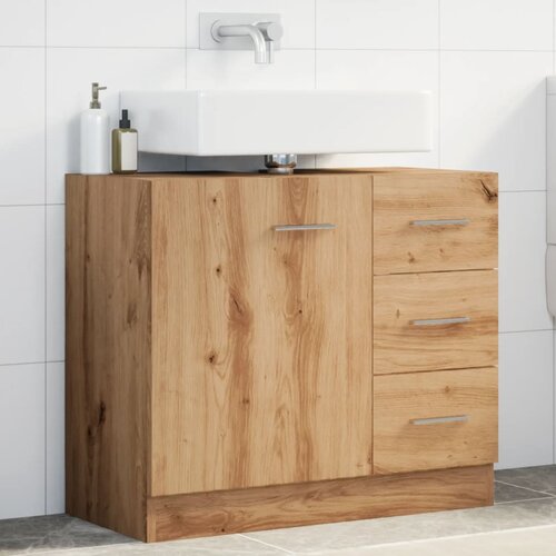 VidaXL Omarica za umivalnik artisian hrast 63x30x54 cm inženirski les Slike