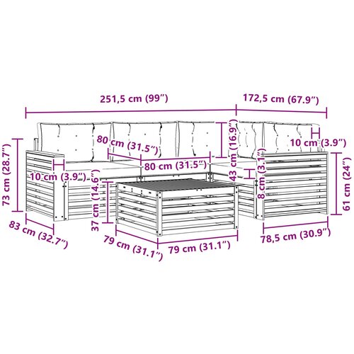  Set vanjskih sofa 5 kom. Bijela i antracit Poliester Slike