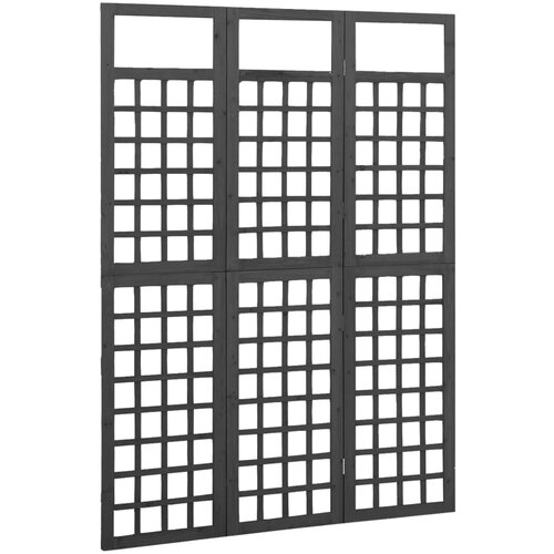 Maison Chic 3-delni Paravan - Sobne pregrade/mreža iz lesa jelke črne barve 121x180 cm, (22111399) Cene