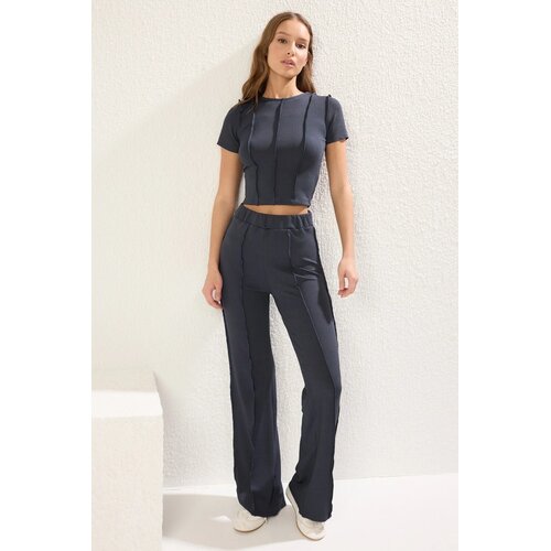 TRENDYOLMILLA ženski set top i donji deo Twoss25Au00047, antracit-siva Cene