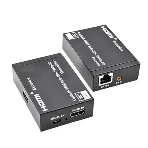 Kettz HDMI Extender, HDMI na RJ45, 60m preko LAN kabla (Cat5e/6), Crni Cene