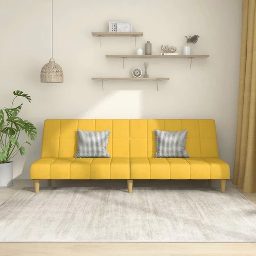  Kavč dvosed z ležiščem rumeno blago, (21038215)