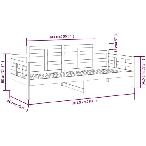  Dnevni ležaj bijeli 80 x 200 cm od masivne borovine Slike