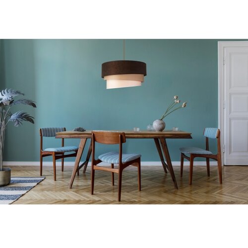  Duolla - Luster na kablu DEVON 1xE27/40W/230V, prečnik 45 cm, braon/bež Slike
