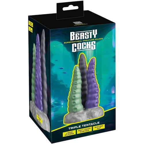 Beasty Cocks Triple Tentacle - trojni dildo s lovkami Slike