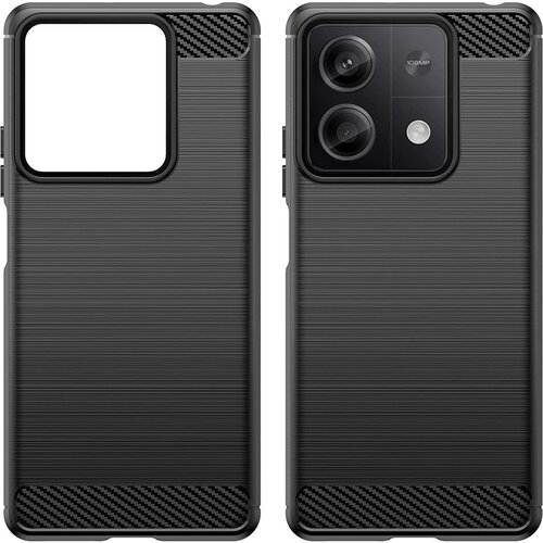  Techsuit Carbon Silicone maska za Xiaomi Redmi Note 13 5G&amp;ndash; crna Slike