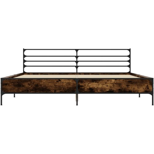  Okvir kreveta boja hrasta 180x20 cm konstruirano drvo i metal Slike