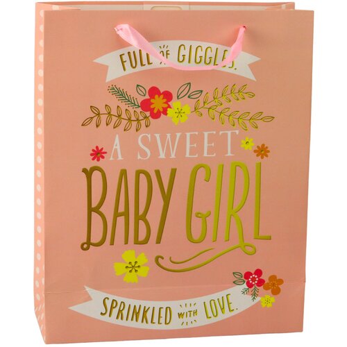 Baby Shower Birth Gift Bag For Girl 32 x 26 x 12 cm Slike