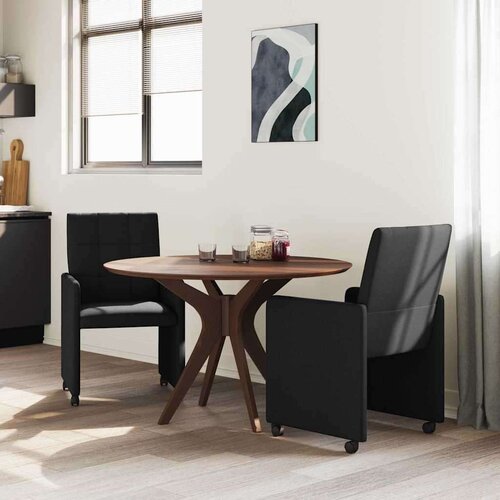  Trpezarijske stolice 2 pcs Crna 58 x 65 x 94 cm tkanina Slike