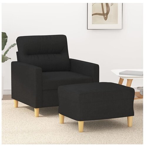 vidaXL Fotelj s stolčkom za noge črn 60 cm blago Cene