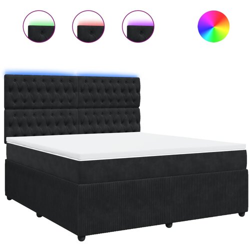 Maison Chic Box spring postelja - Vzmetna postelja z vzmetnico črna 180x200 cm žamet SL17186, (21883227) Cene