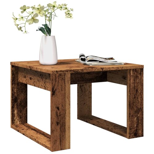 VidaXL Stranska mizica starinski les 50x50x35 cm inženirski les Slike