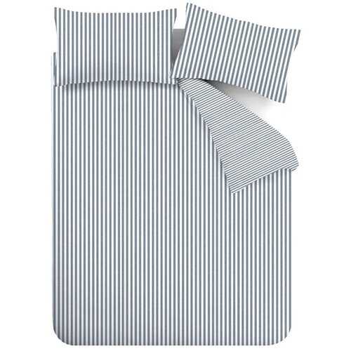 Catherine Lansfield Plava flanelska posteljina za bračni krevet/za produženi krevet 230x220 cm Stripe – Cene