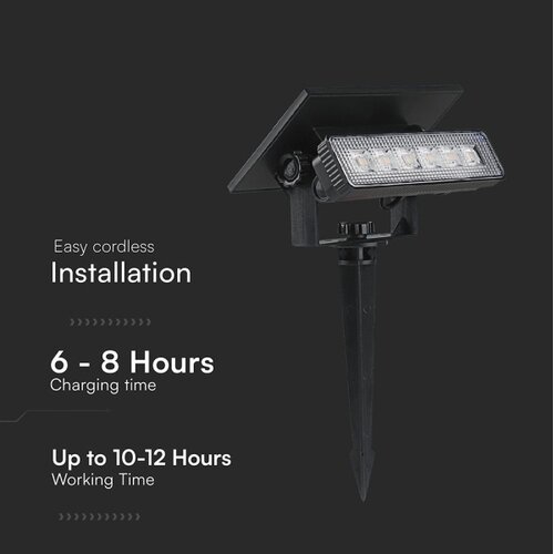  LED solarno svetlo LED/0,9W/3,7V 3000K IP65 1200 mAh crna Slike