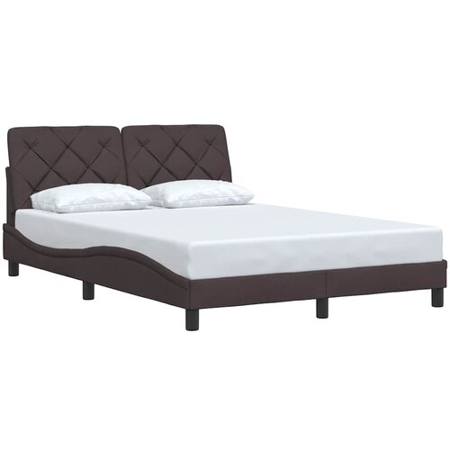 Maison Chic Posteljni Okvir - Dvoposteljna postelja brez vzmetnice temno rjav 140x190 cm blago, (22081970) Cene
