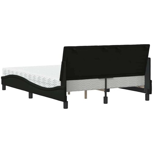  Krevet s madracem crni 140 x 190 cm od tkanine Slike