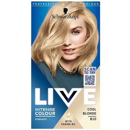 LIVE Intense Colour permanentna barva za lase odtenek B10 Cool Blonde 1 kos