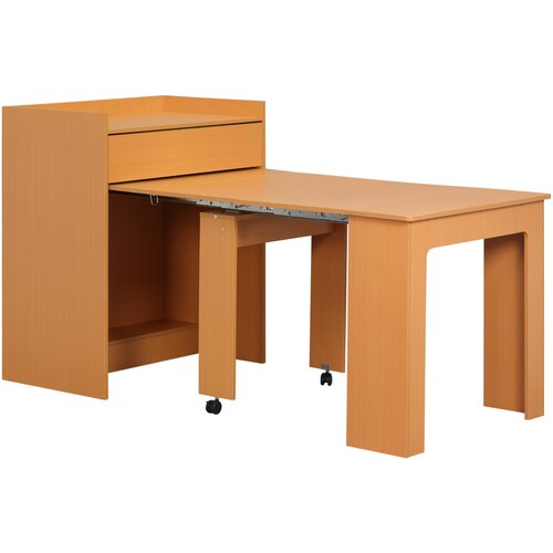 HOMCOM zložljiva jedilna miza za do 5 oseb za omejene prostore, iverna plošča in jeklo, 84x180x100 cm, lesena, (20745653) Cene