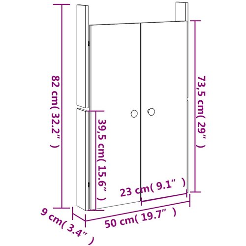  Vanjska kuhinjska vrata MEPPEL 2 kom crna 50x9x82 cm masivna borovina Slike