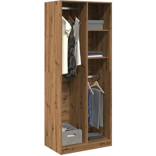 vidaXL Garderobna omara artisan hrast 80x50x200 cm inženirski les Cene
