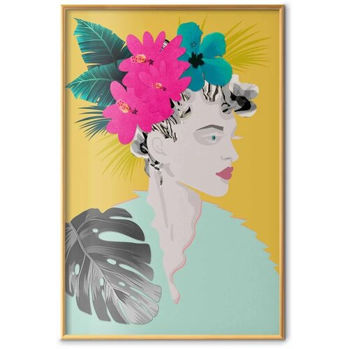  Plakat - Flowers in the Hair 60x90 Zlatni okvir Slike