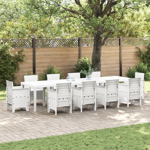 vidaXL Vrtna miza bela 350x100x73 cm Poly Rattan, Vrtna miza bela 200x100x73 cm Poly Rattan, Vrtna miza bela 150x100x73 cm Poly Rattan Cene