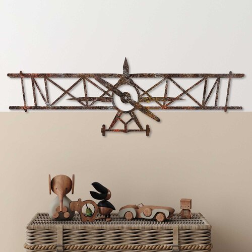Opviq zidna dekoracija Rusty Airplane, 23x70 cm, Braon Slike