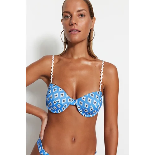 Trendyol Geometric Pattern Underwired Bikini Top With Accessories