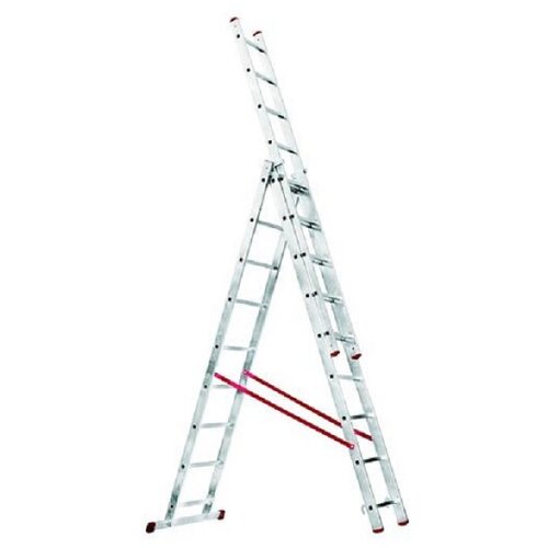 Alpos vi&amp;scaron;enamjenske ljestve na izvlačenje (radna visina: 6,55 m, prečke 3 x 9, aluminij) Slike