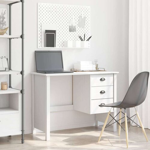  Stol s ladicama HILL Bijelo 100 x 45 x 74 cm Masivna borovina Cijene