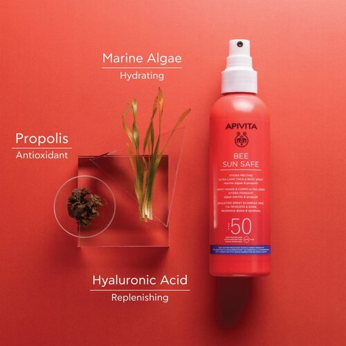 Apivita Bee Sun Safe Hydra Melting Ultra-Light za&amp;scaron;titno mlijeko za sunčanje u spreju SPF 50 200 ml Slike