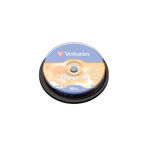  DVD-R, VERBATIM,4,7 GB,16X, spindle 10 kom,MATT SILVER.43523 Slike
