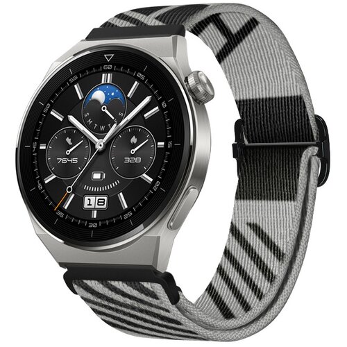 INF združljiv z huawei GT3 pro/buds nastavljiv najlonski pleten elastičen pa&scaron;ček grey+black 22 mm, (5000090576) Cene