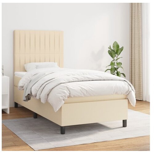 vidaXL S oprugama i madracem krem 100 x 200 cm od tkanine Cene