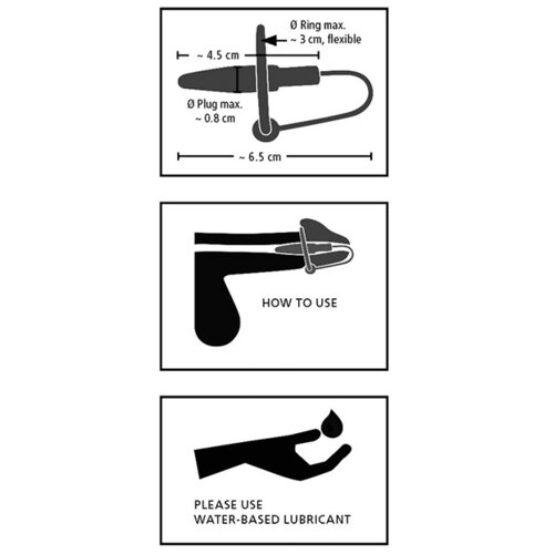 Penis Plug silikonski obroček z uretralnim stožcem (vijolično-srebrni) Slike