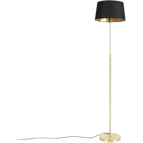 QAZQA Talna svetilka zlata / medenina s nastavljivim črnim senčilom 35 cm - Parte