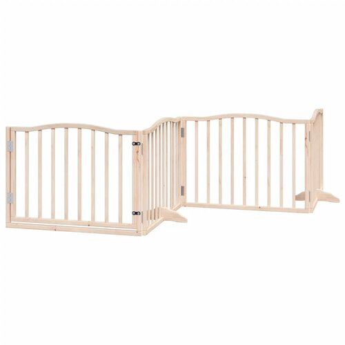  Vrata za pse s vrata&amp;scaron;cima 4 panela sklopiva 320 cm drvo topole Smeđa 80 x 60 x 2 cm Slike