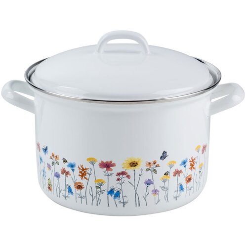 RIESS Lonec s pokrovom Flora 18cm / 2,5l / dvojni ročaj / emajl, (20928641) Cene