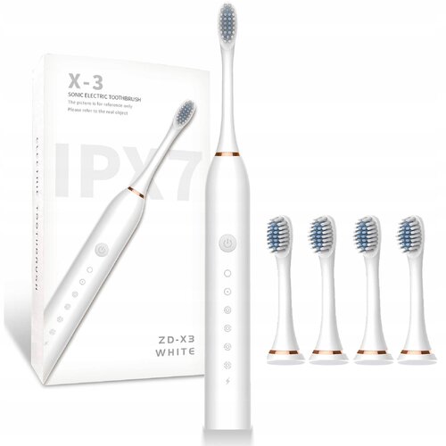  X3 punjiva sonična četkica za zube + 4 vrha bijele boje Cene