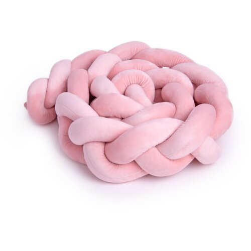 Amek ogradica za krevetić pletenica 200 cm - Pink Slike
