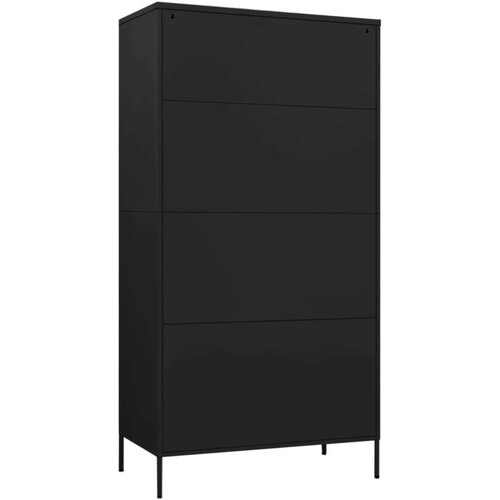 VidaXL Garderobna omara črna 90x50x180 cm jeklo Slike